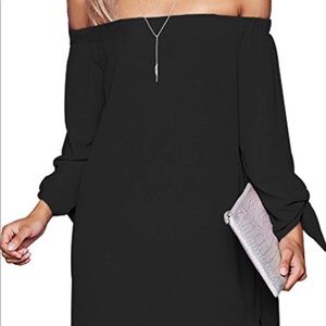 Off-shoulder little black dress
